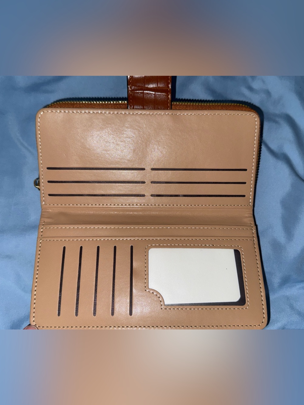 Tan Faux Leather Buckle Wallet - Picture 5 of 9